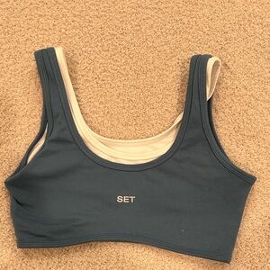 Set Active Women's Blue and White Sports Bra